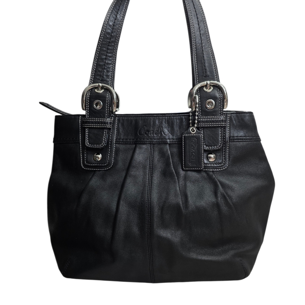 Coach Black Leather Tote Bag